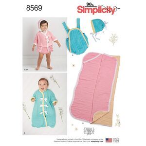 Simplicity Pattern 8569 Baby Separates and Blanket XXS-L Shirley Botsford UNCUT